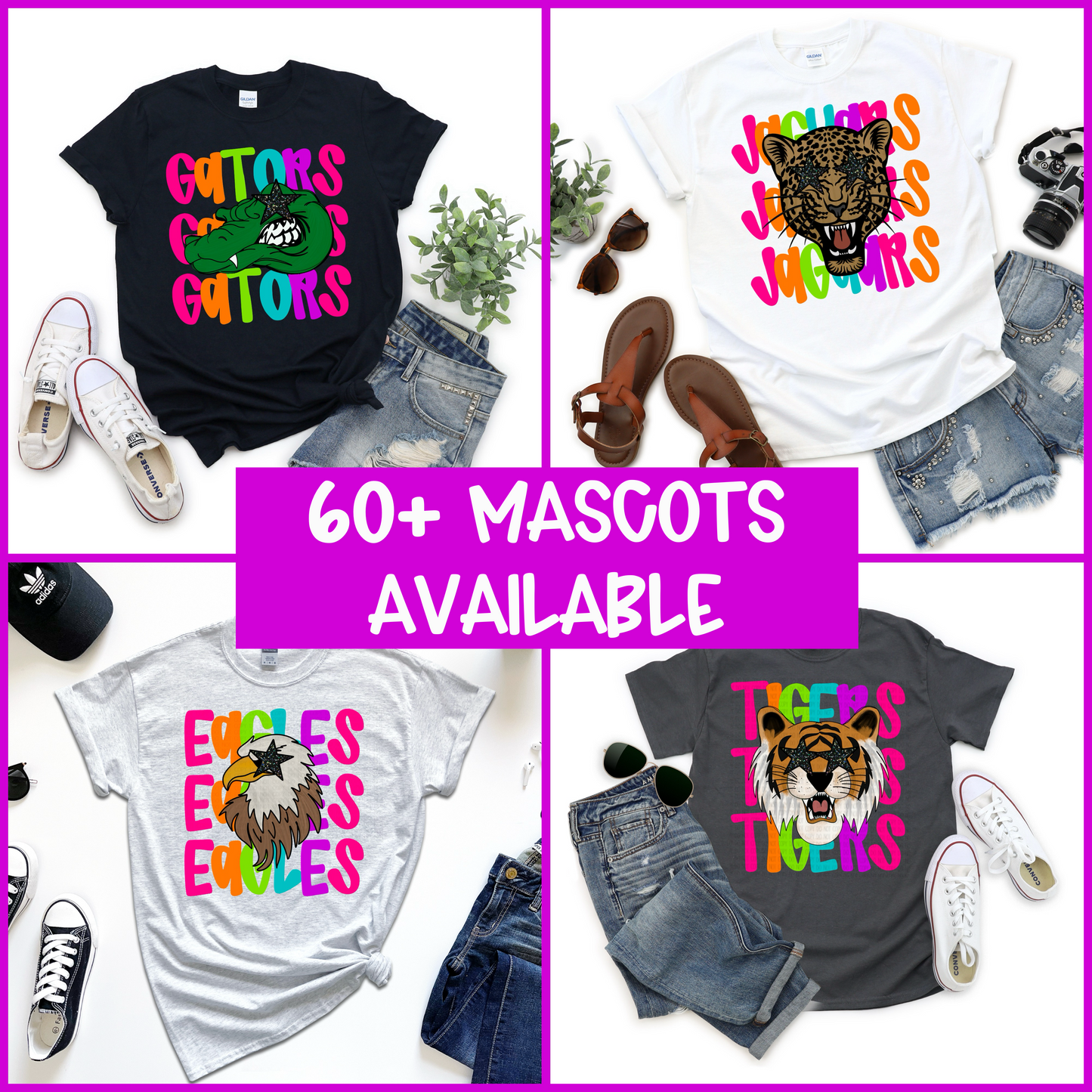 Color Pop Mascot Tees