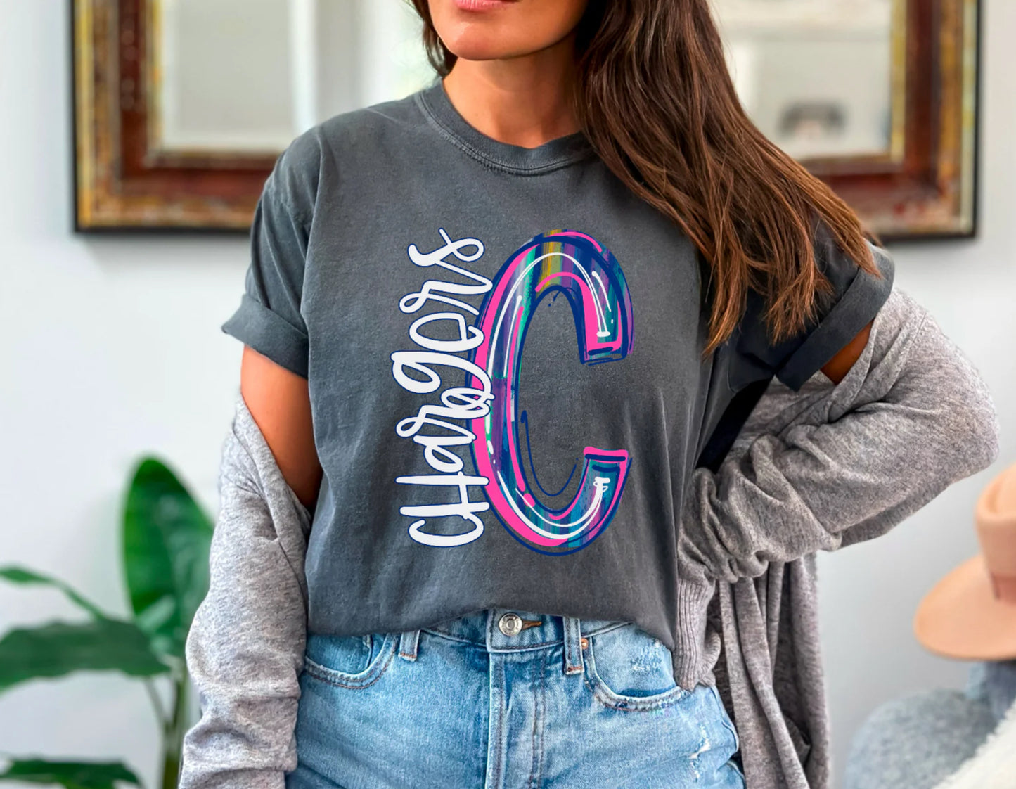 Greenbrook Chargers Color Brushed Mascot Tee