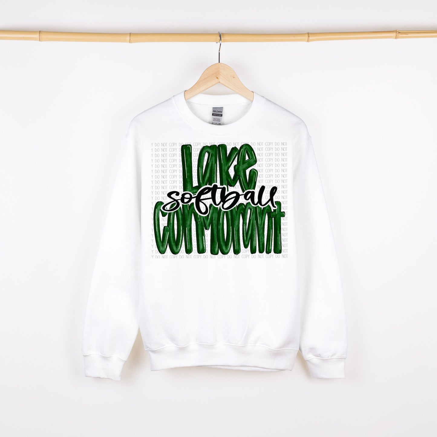 Lake Cormorant Softball Watercolor - White