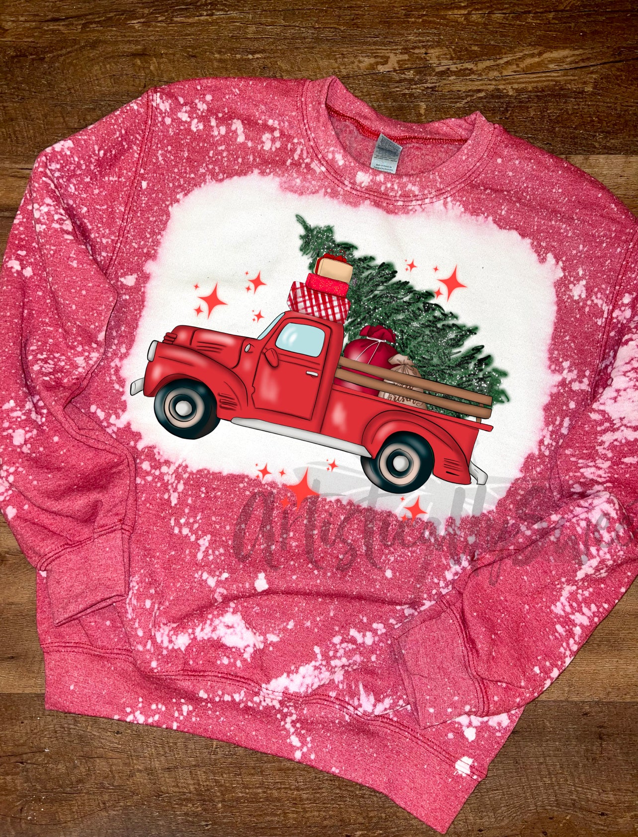 Christmas Truck Bleached Sweatshirt