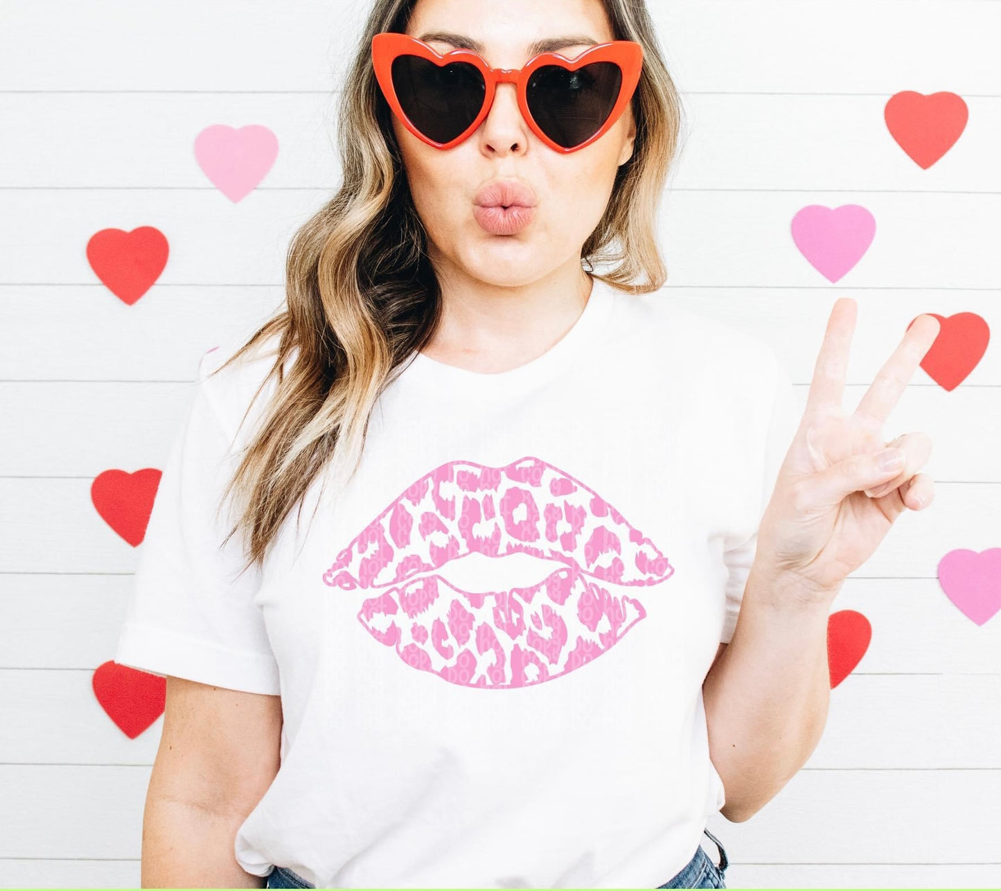 Pink Leopard Lips Tee