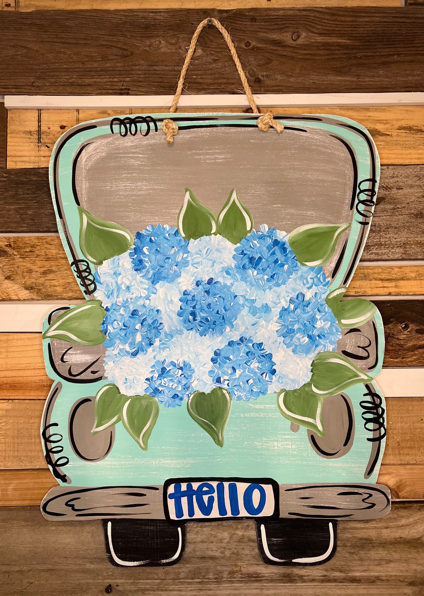 Hydrangeas Floral Truck Door Hanger