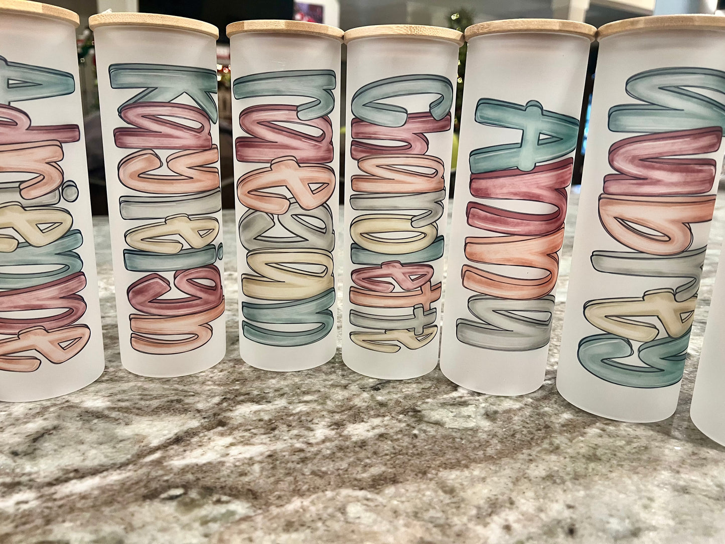 20oz Personalized Skinny Glass Tumblers