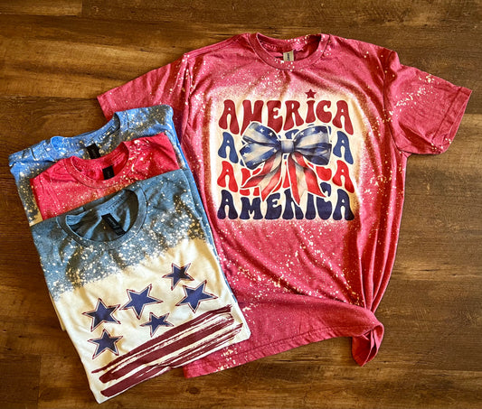 America Bow Bleached Tee