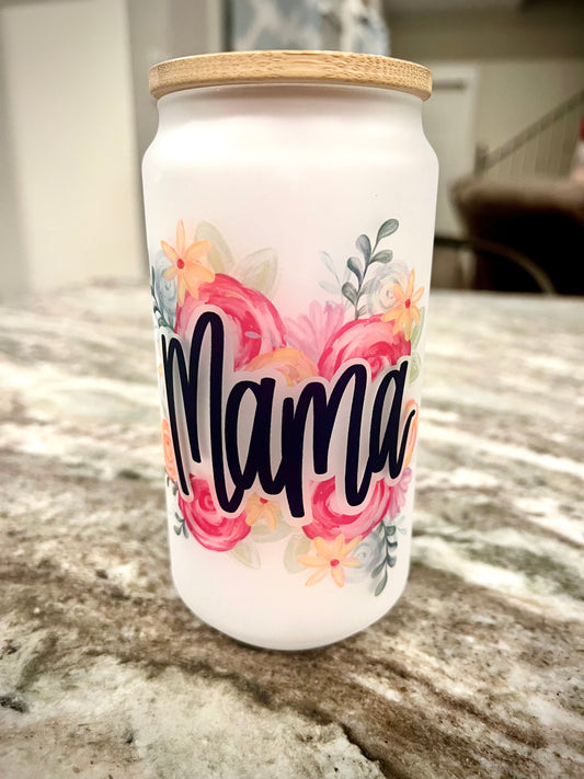 Floral Name Glass Tumblers