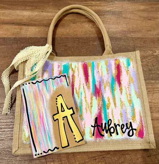 Hand Painted Burlap Totes