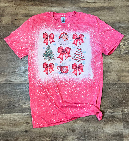 Christmas Bows Bleached Tee