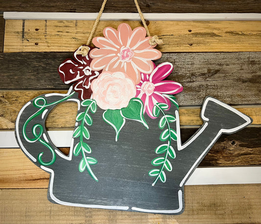 Floral Watering Pail Door Hanger