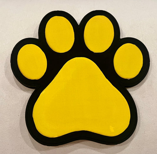 Yellow/Black Paw Print