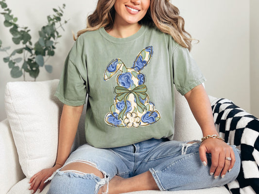 Floral Sage Bunny Comfort Color