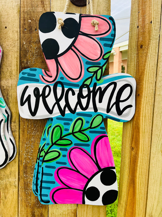 Floral Welcome Cross