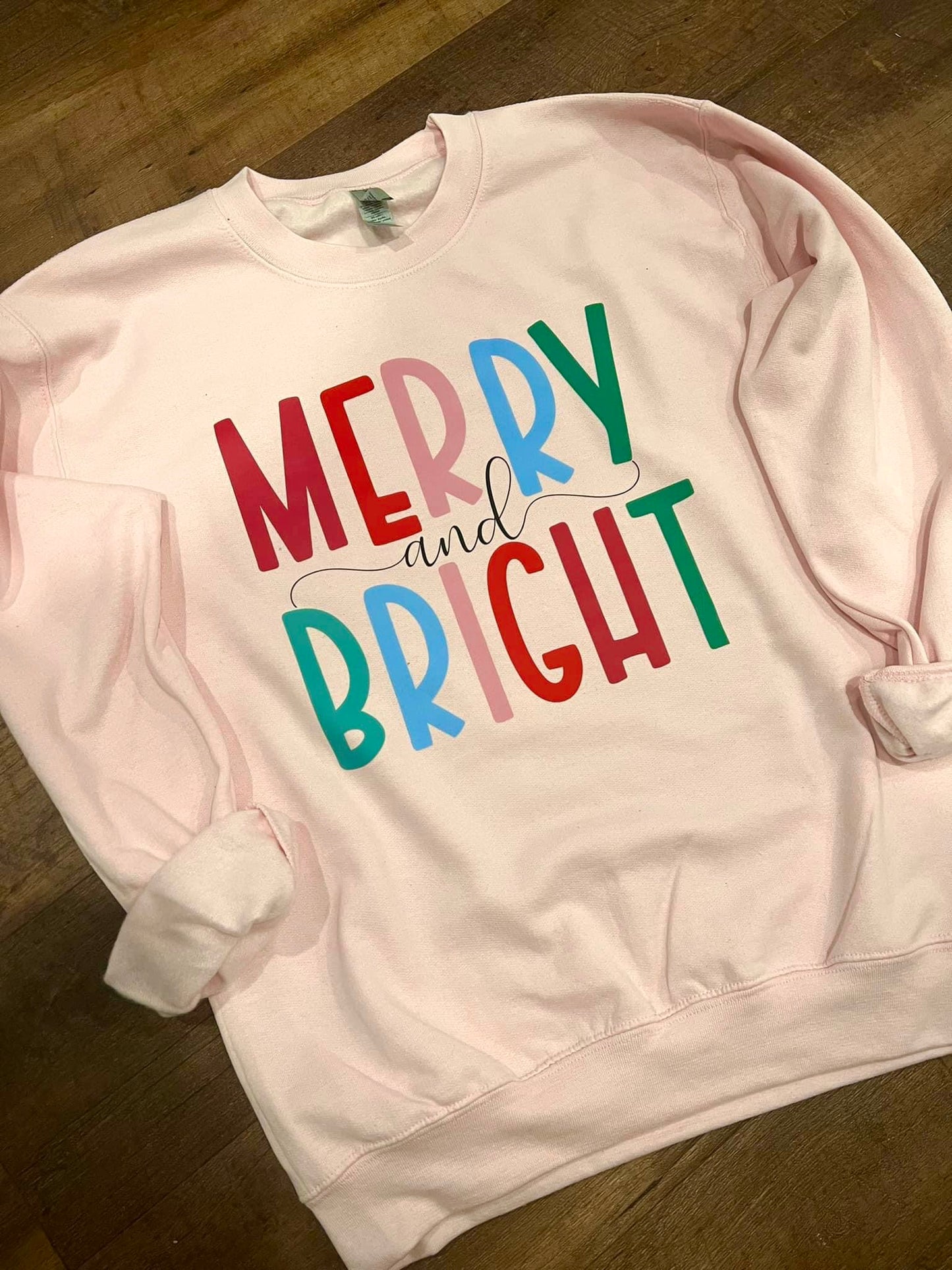 Merry & Bright Pink Sweatshirt