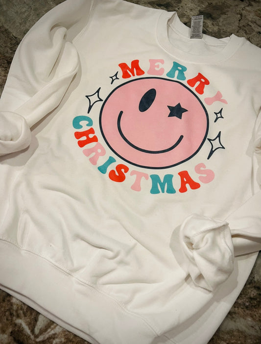 Smiley Merry Christmas Sweatshirt