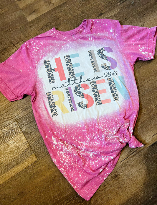 He Is Risen Bleached Tee