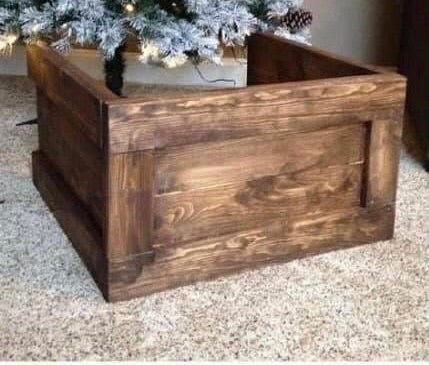 Dark Walnut Stained Christmas Tree Box