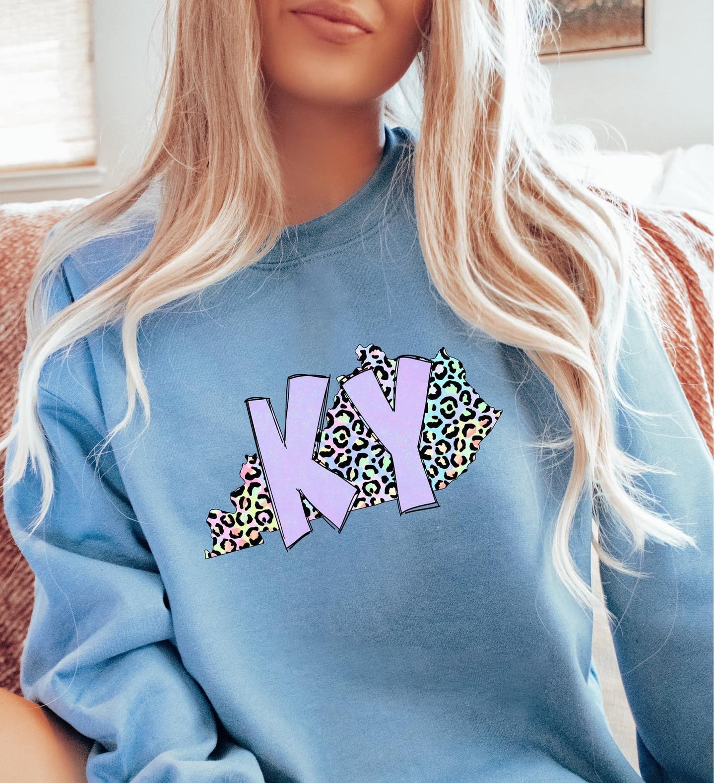 STATES Blue & Leopard Sweatshirt