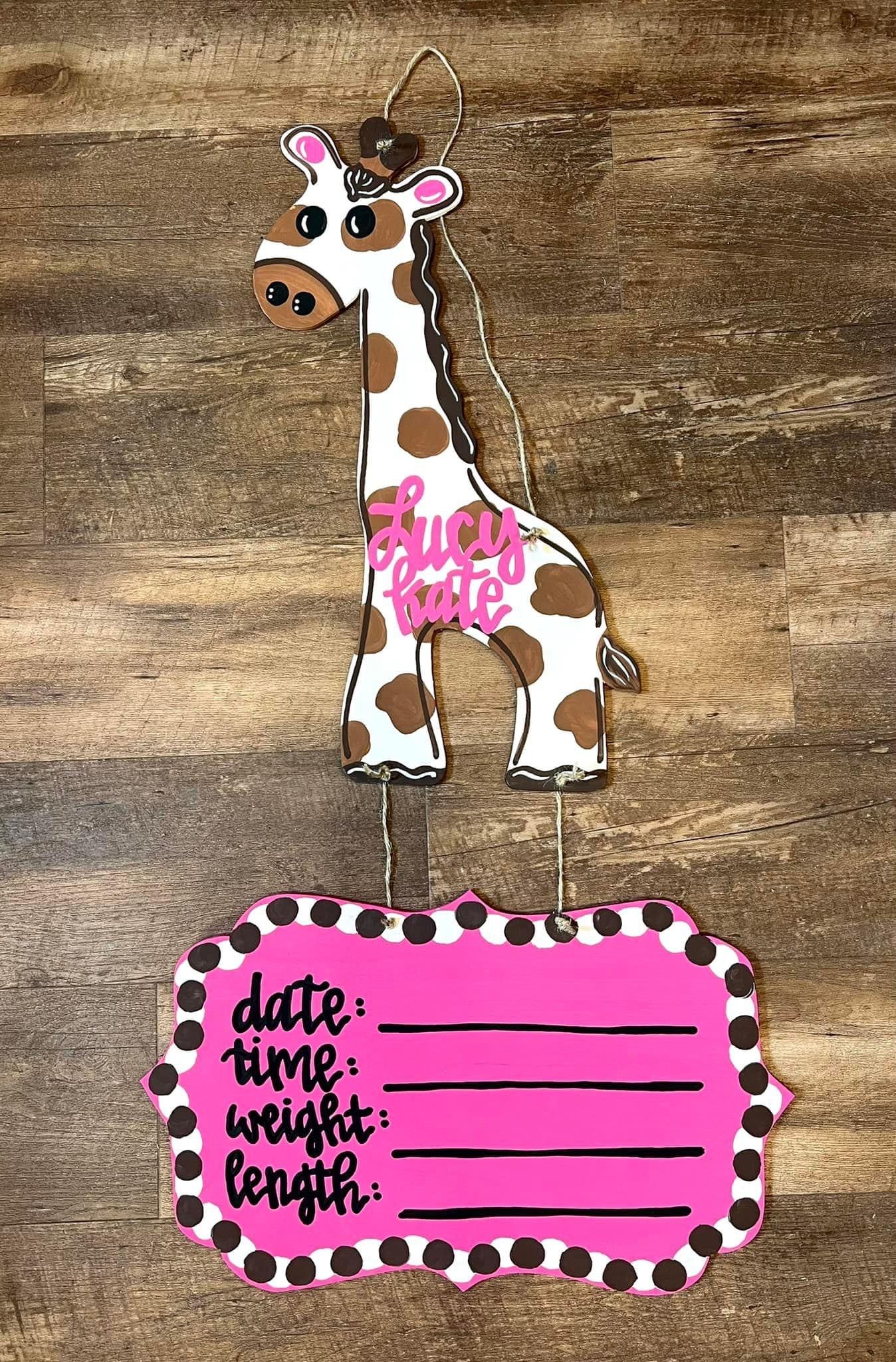 Giraffe Hospital Door Hanger