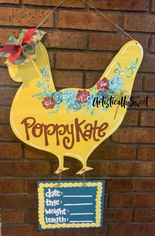 Floral Chicken Hospital Hanger