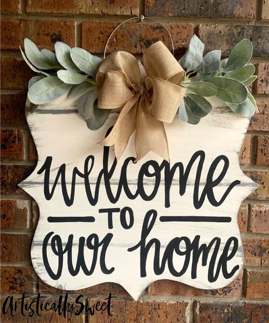 Scalloped Shiplap Welcome to Our Home