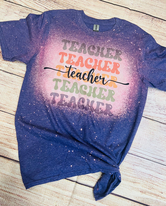 Retro Teacher Bleached Tee