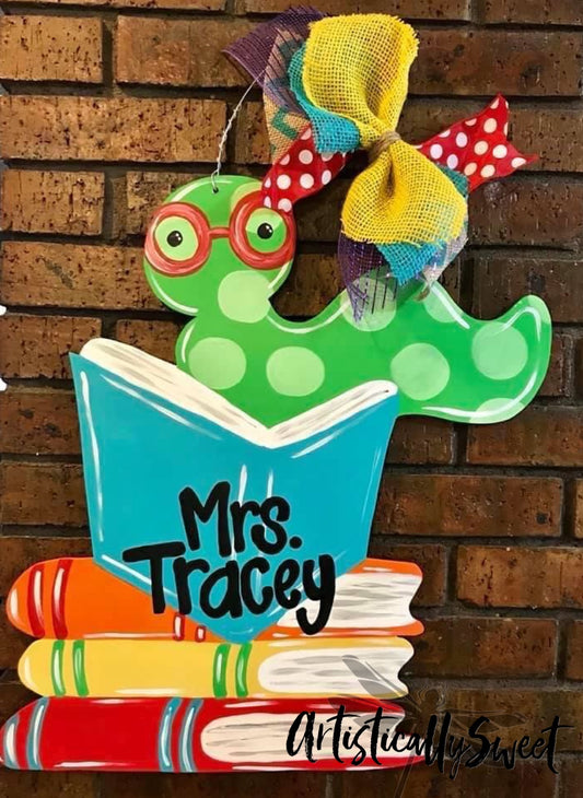 Book Worm Teacher Door Hanger