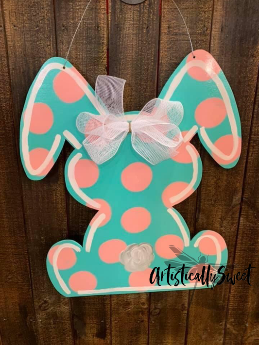 Aqua/Pink Floppy Ear Bunny