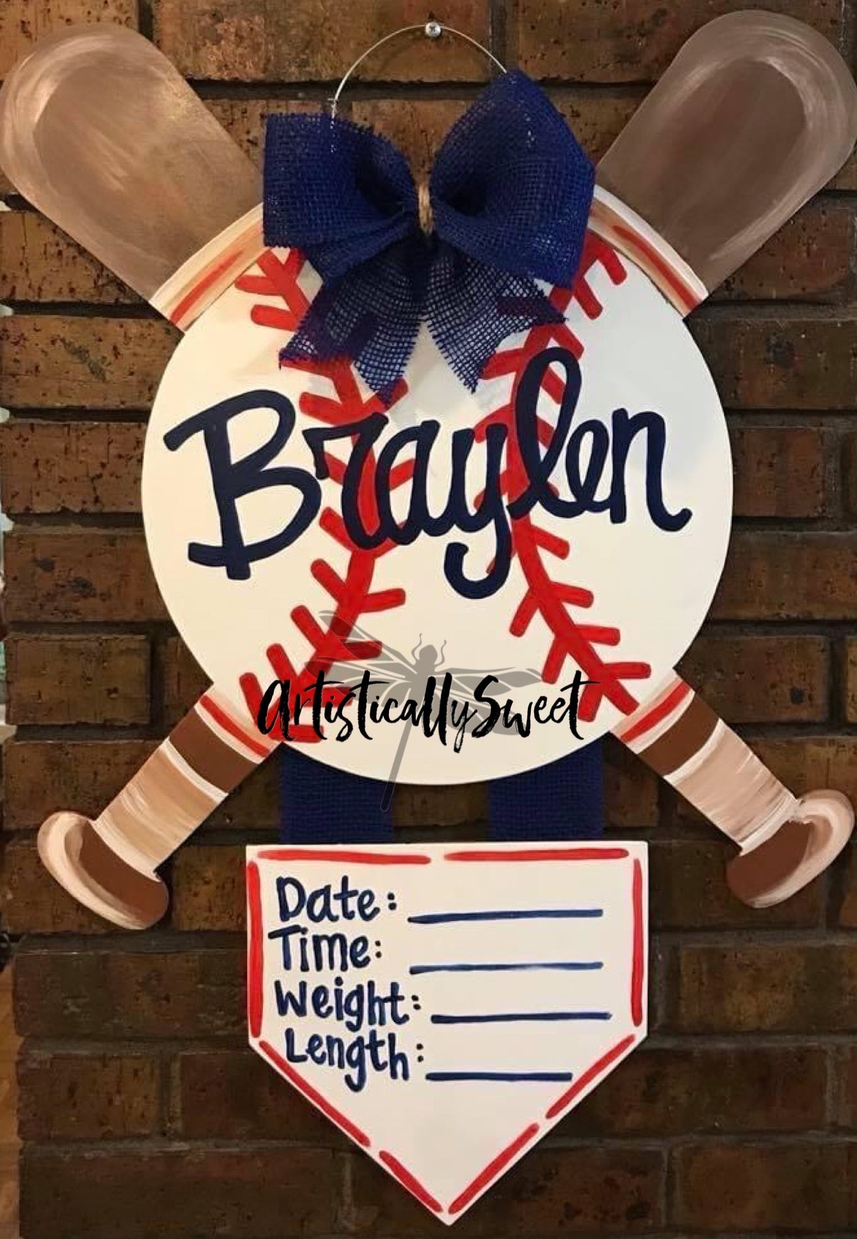 Crossed Bat Baseball Hospital Hanger