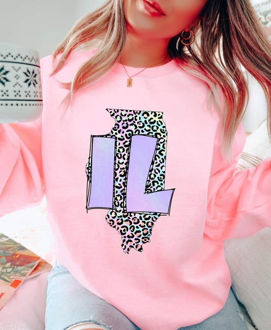 STATES Light Pink & Leopard Sweatshirts