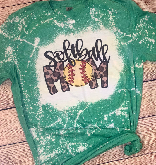 Bleached Softball Mom Tee