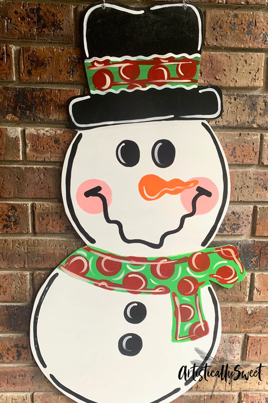 Red Polka Dot Scarf Snowman