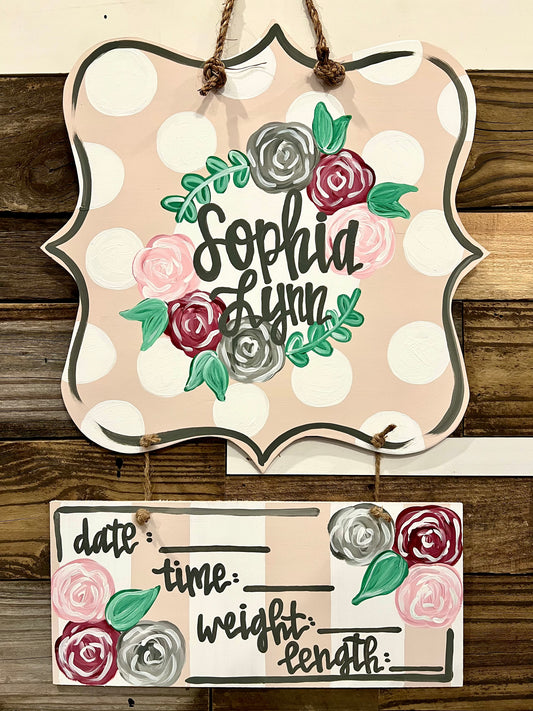 Scalloped Polka Dot Floral Hospital Hanger