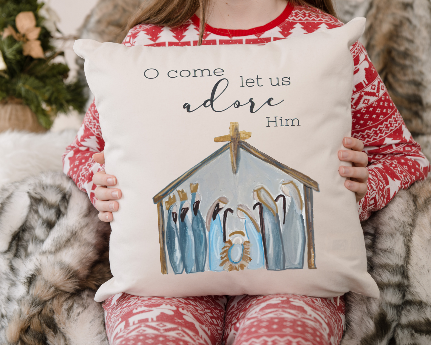 Let Us Adore Him Pillow