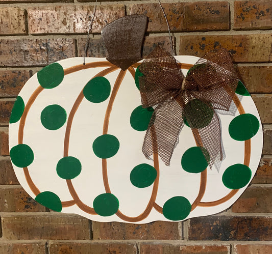 Green Polka Dot Pumpkin