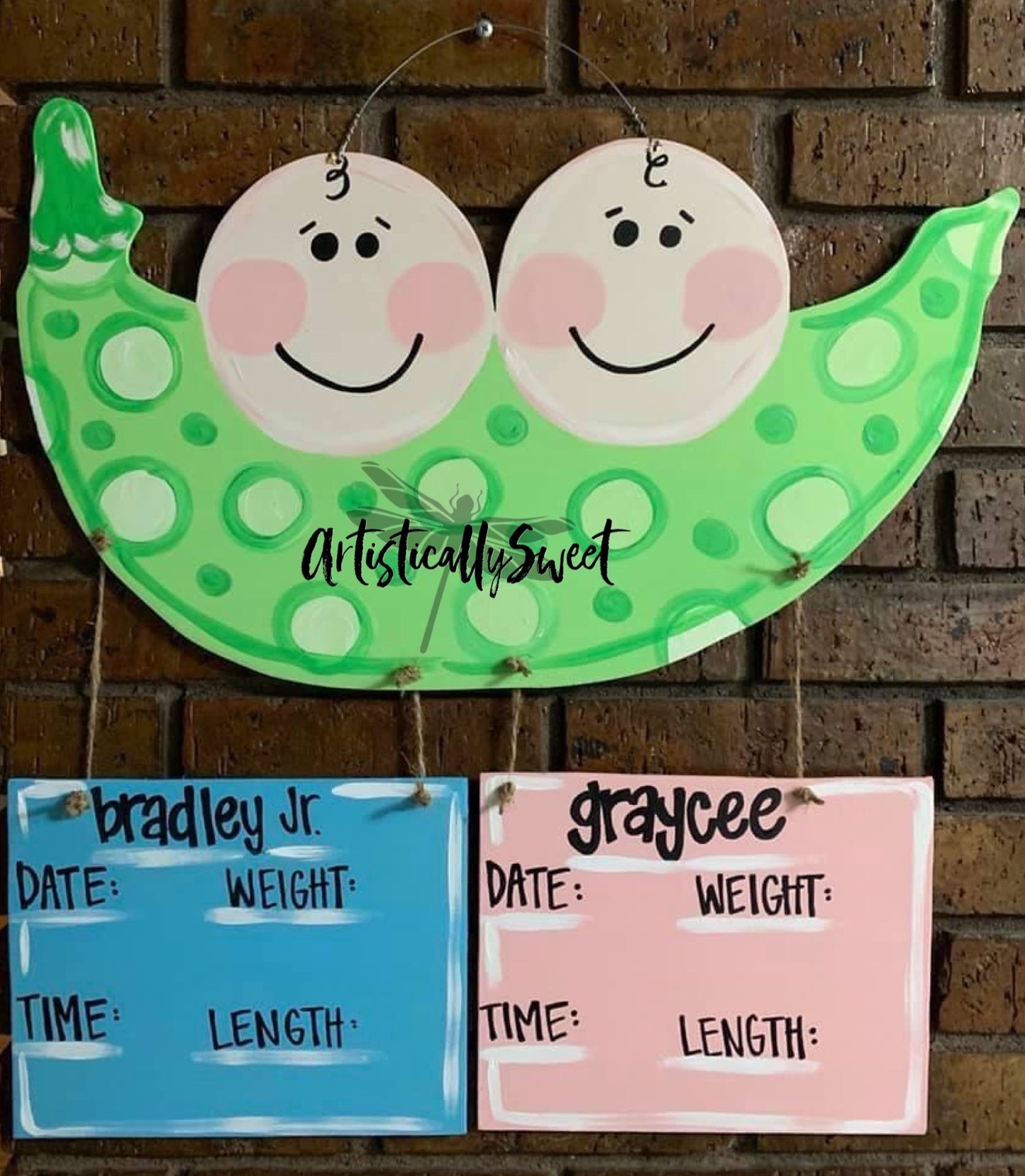 2 Peas in a Pod Twin Hospital Hanger