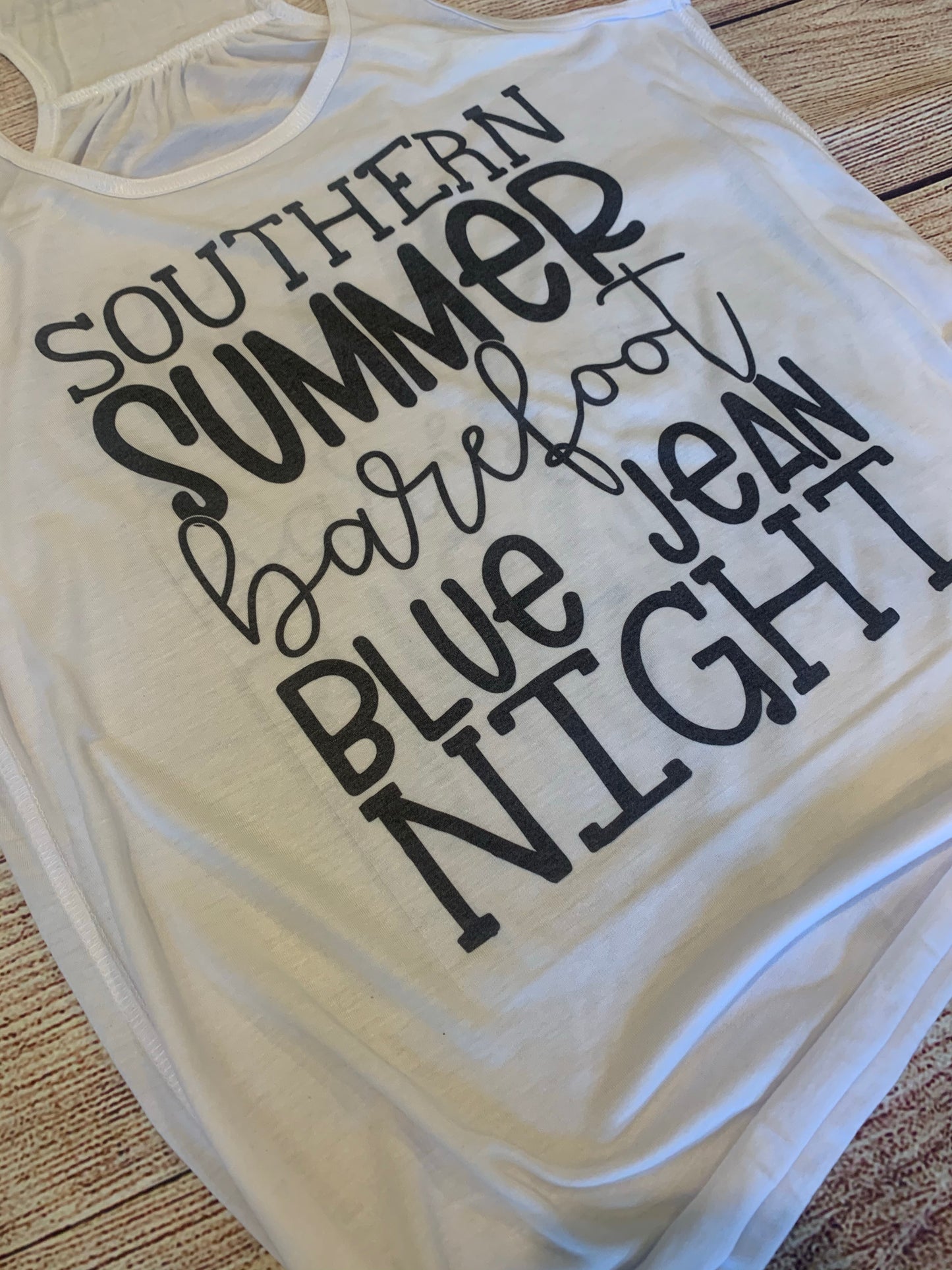 Southern Summer Barefoot Blue Jean Night Tank