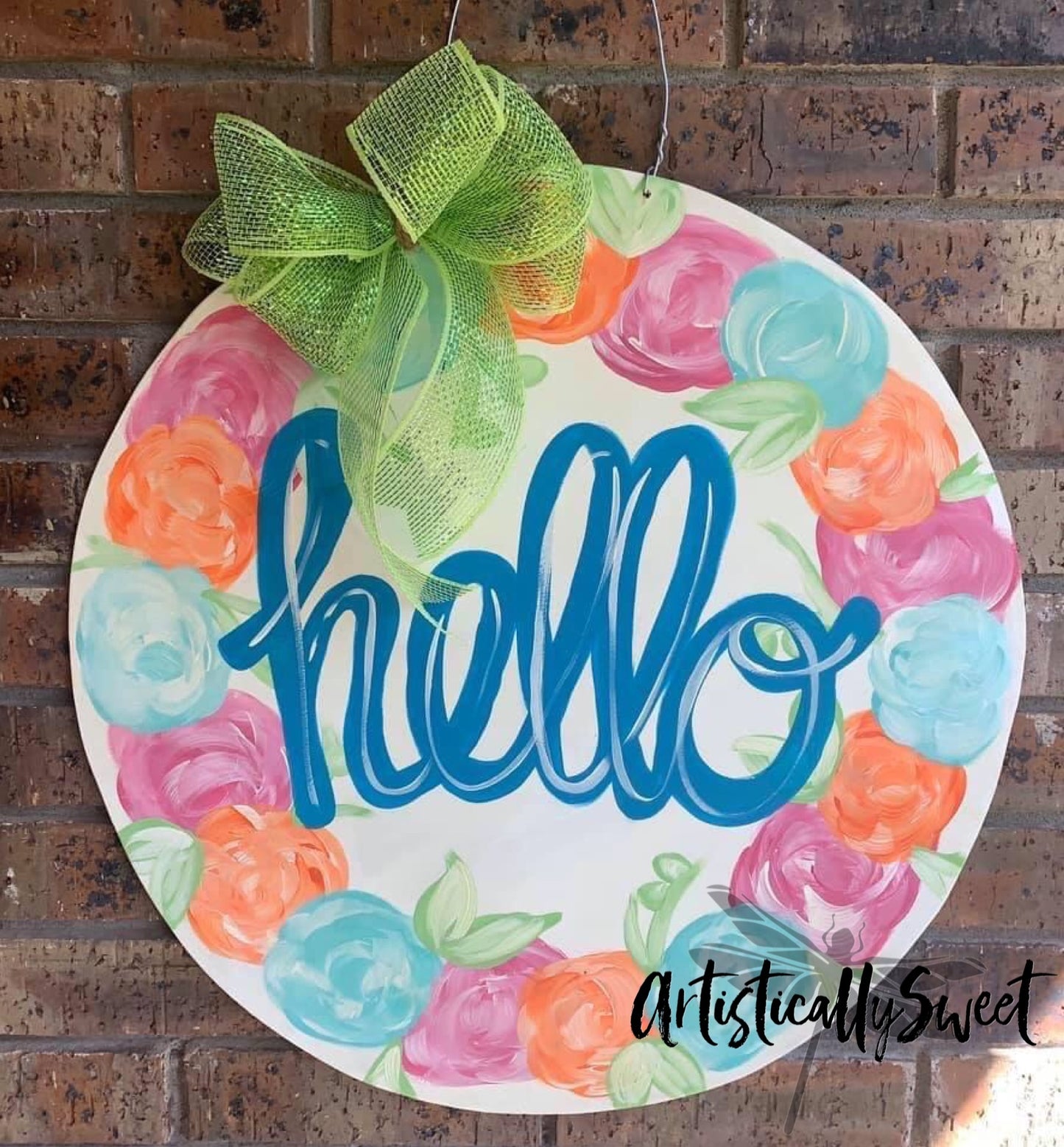 Round Floral Hello