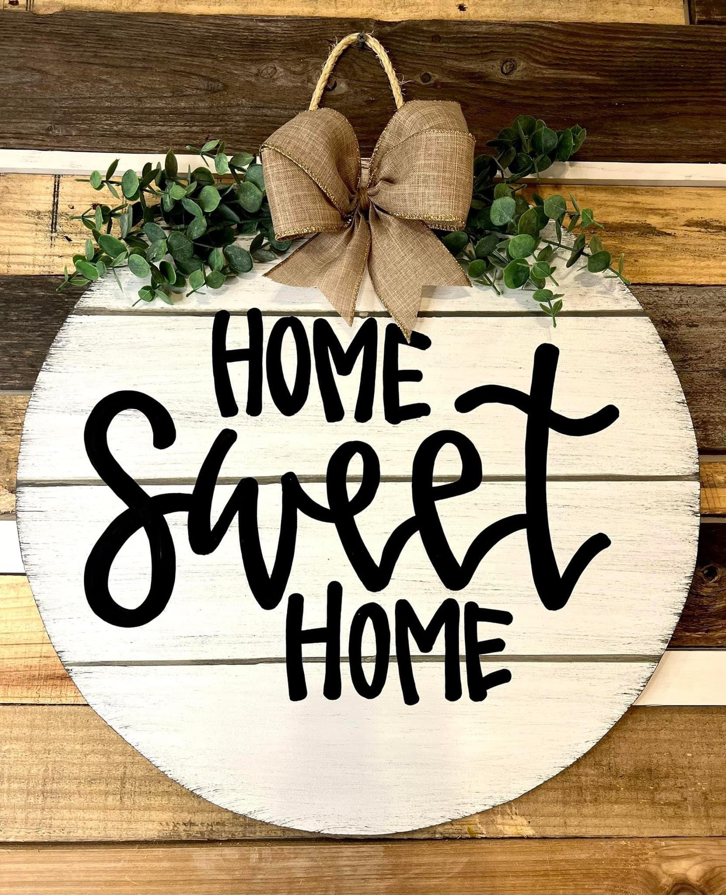 Home Sweet Home White Shiplap Door Hanger