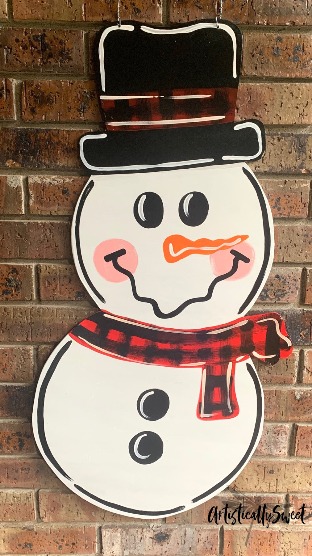 Buffalo Plaid Scarf Snowman