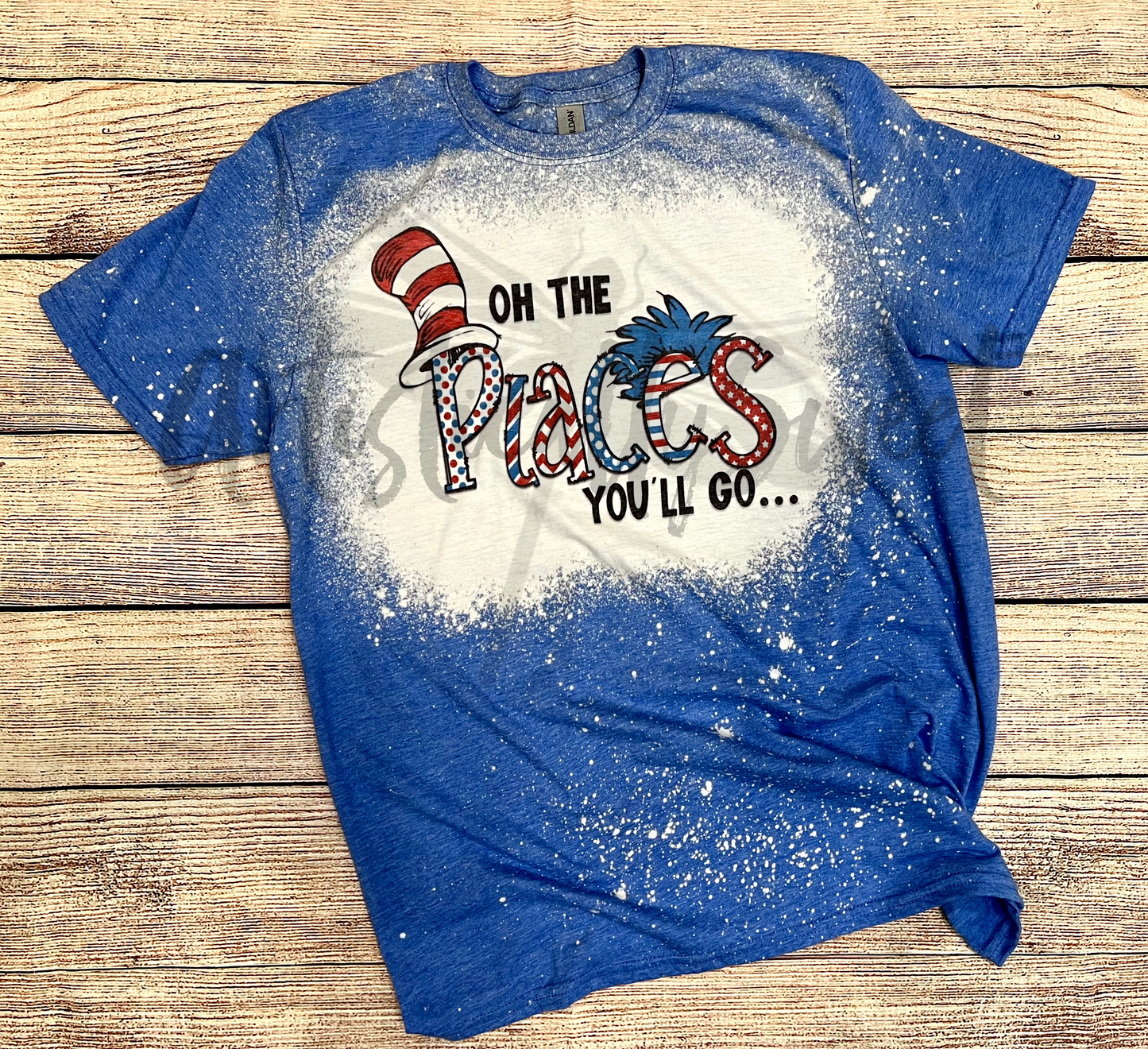 Dr. Seuss Oh The Places You’ll Go Bleached Tee