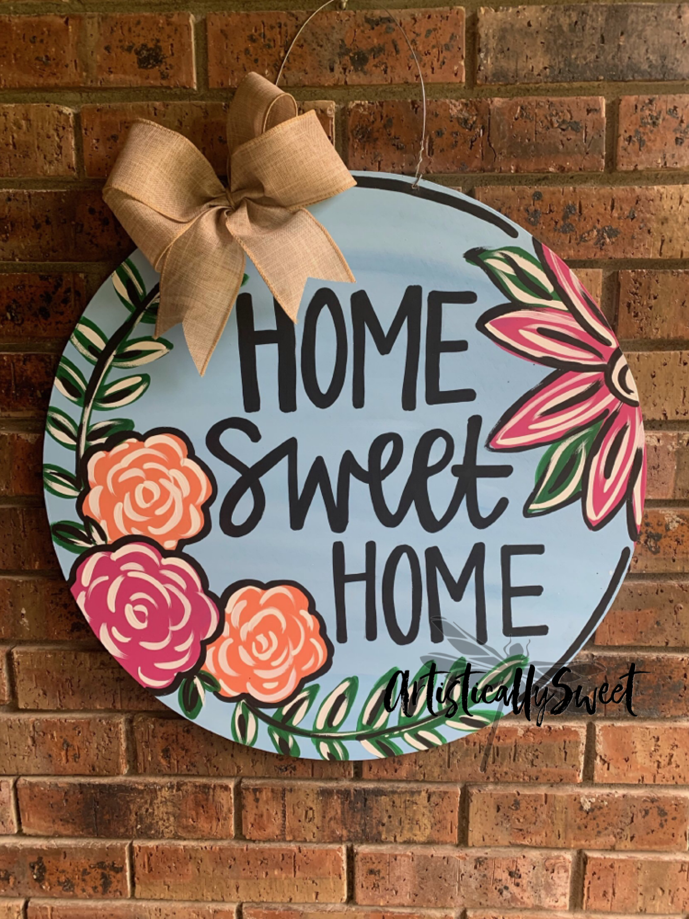 Round Floral Home Sweet Home