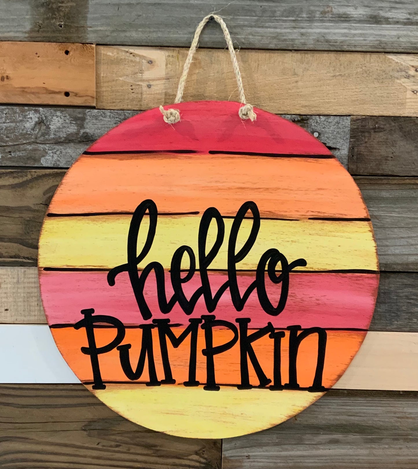 Hello Pumpkin Colorful Stripes