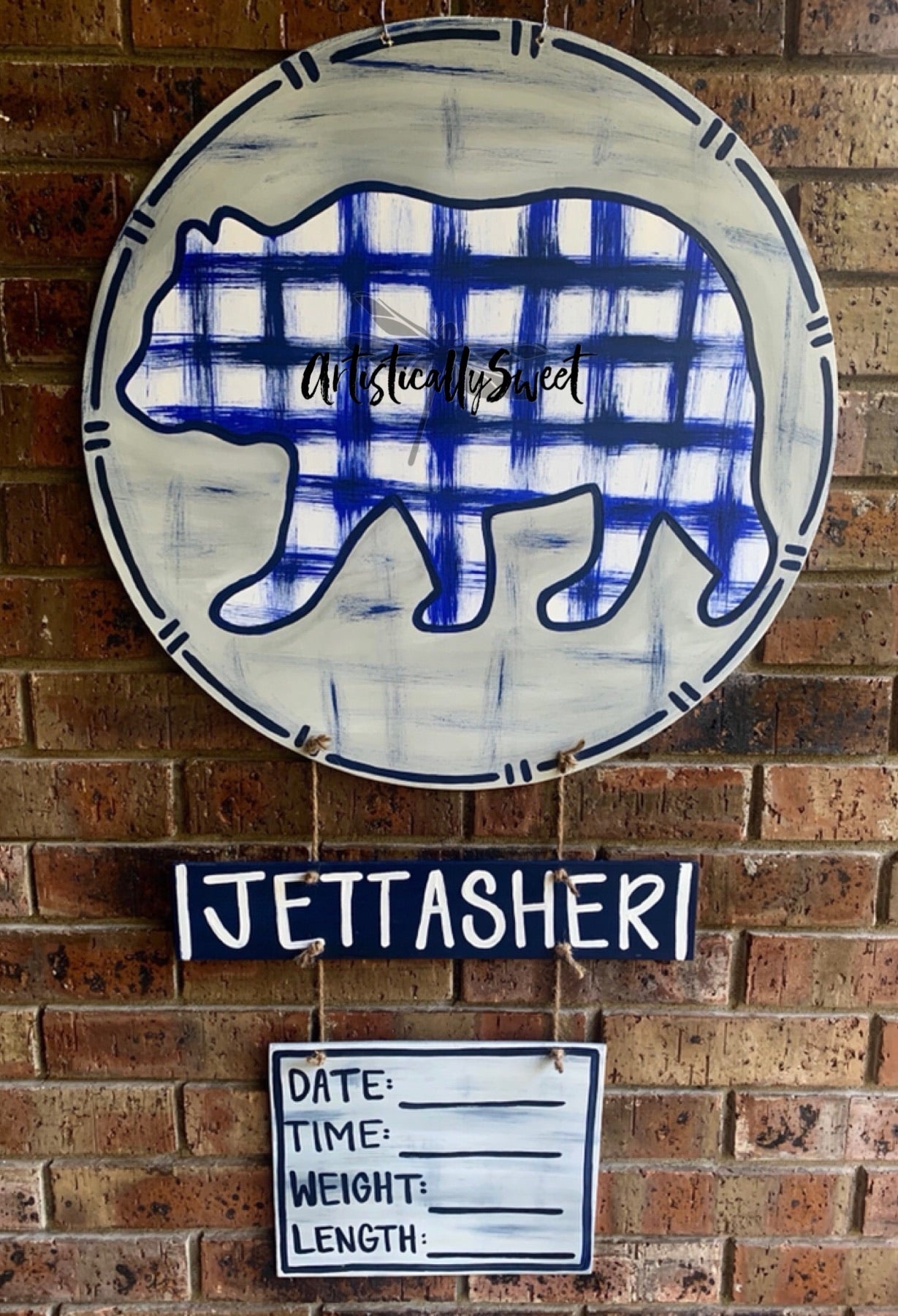 Round Plaid Bear Hospital