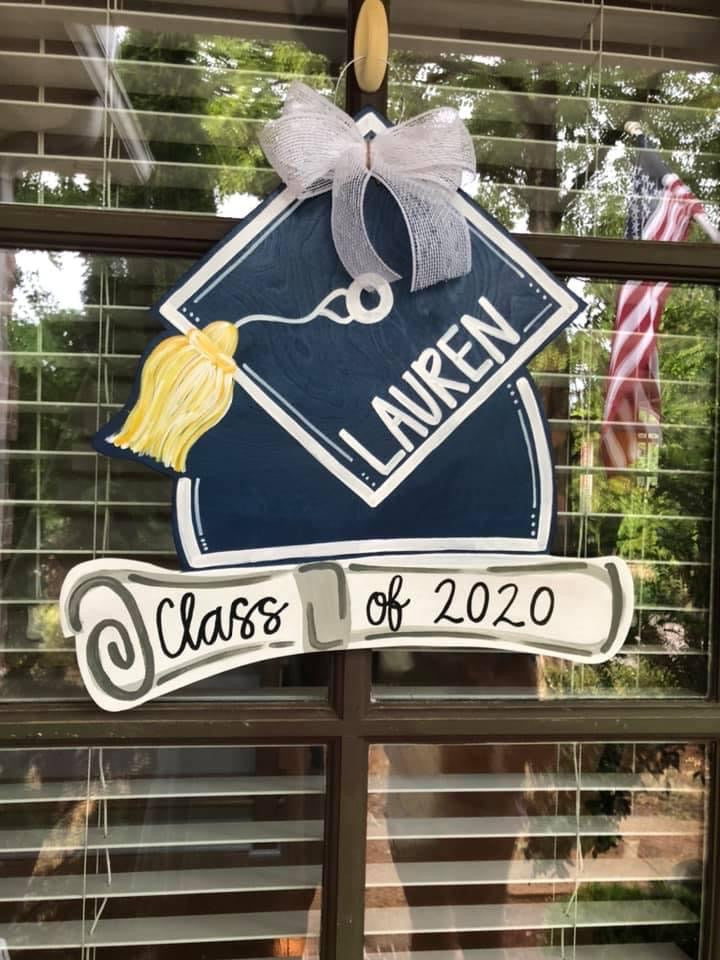 Graduation Cap+Diploma Senior Door Hanger