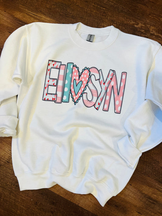 Valentine’s Day Custom Name SS, LS, & Sweatshirts