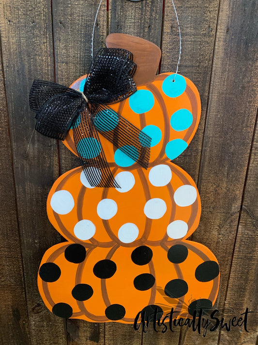 Polka Dot Stacked Pumpkin