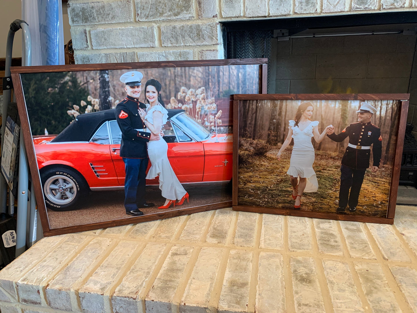 Rustic Stained Wood Framed Photo Pieces