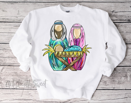 Joseph, Mary, & Baby Jesus Sweatshirt