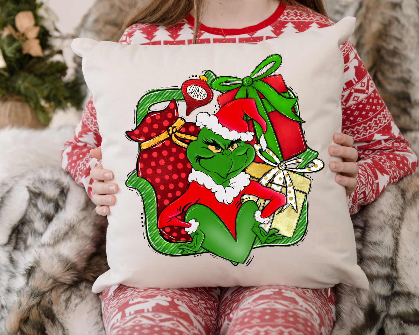 Grinch Pillow