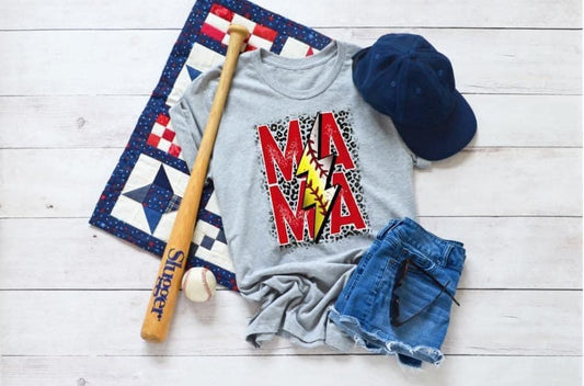 MAMA Softball/Baseball Bolt Graphic Tee